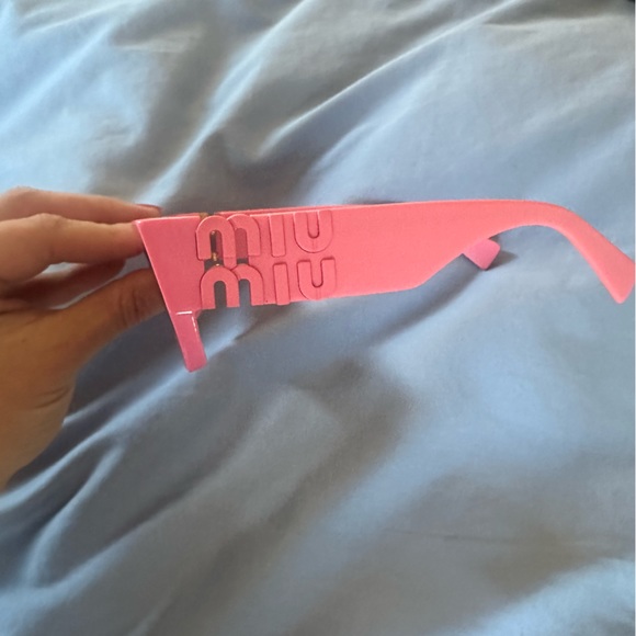 MIU MIU Hot Pink Logo Sunglasses - Picture 4 of 16